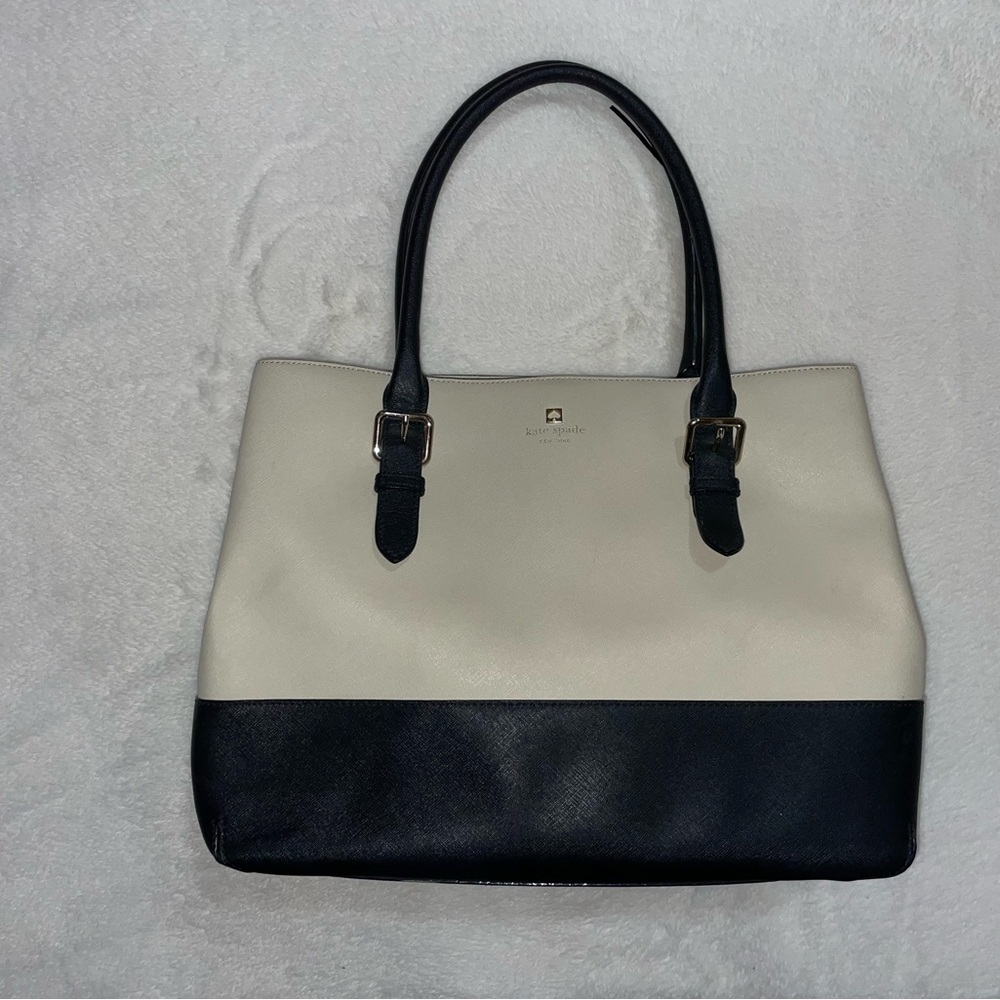 GUC Kate Spade - Cove Street Colorblock Airel - Shoulder Bag- Ostrich Egg/Black - Picture 2 of 9